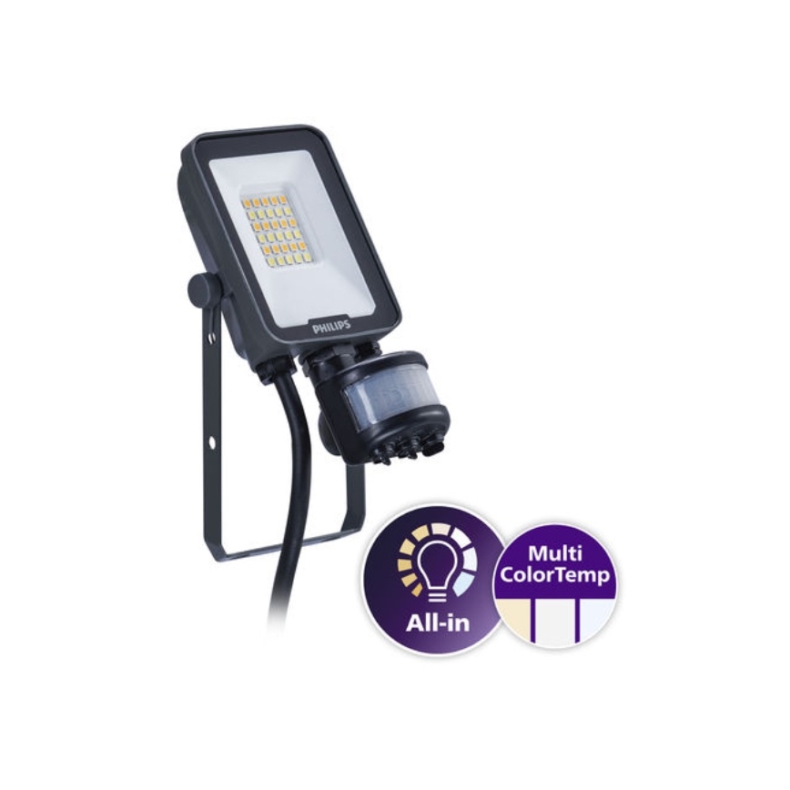 Philips - LED reflektorius su judesio ir sutemos jutikliu LEDINAIRE ALL-IN LED/10W/230V 3000/4000/6500K IP65