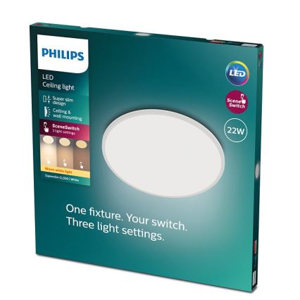 Philips - LED Reguliuojamas lubinis šviestuvas SCENE SWITCH LED/22W/230V