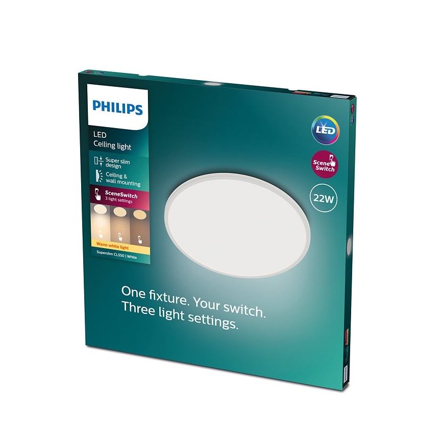 Philips - LED Reguliuojamas lubinis šviestuvas SCENE SWITCH LED/22W/230V