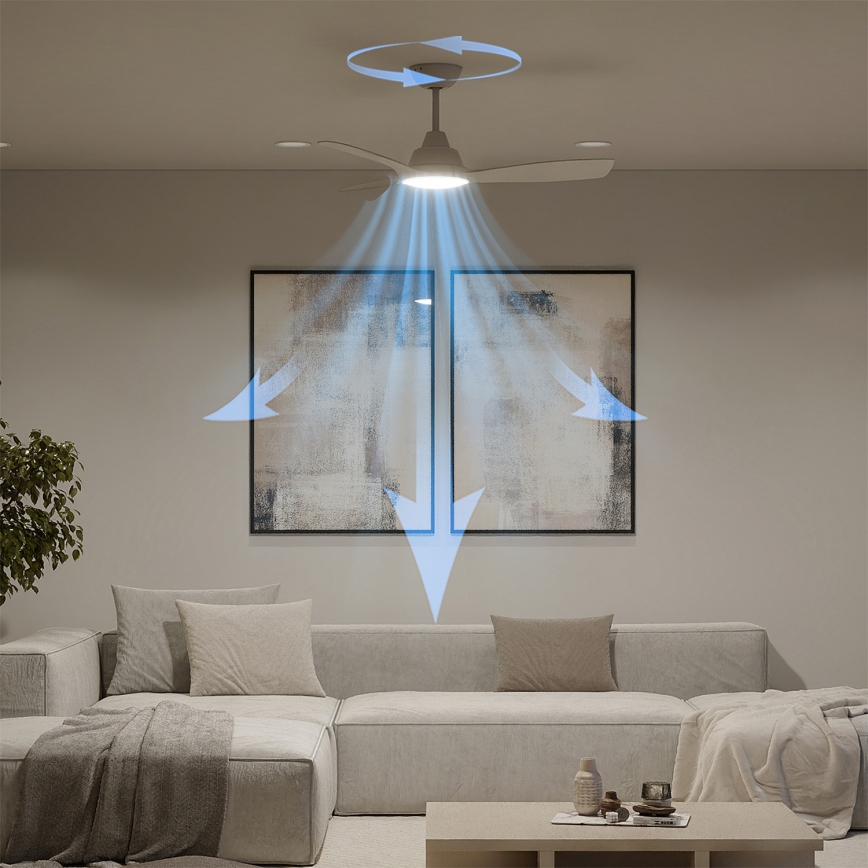 Philips – reguliuojamas LED lubų ventiliatorius OLAS LED/24W/230V, Ø 106 cm, baltas + nuotolinis valdymas
