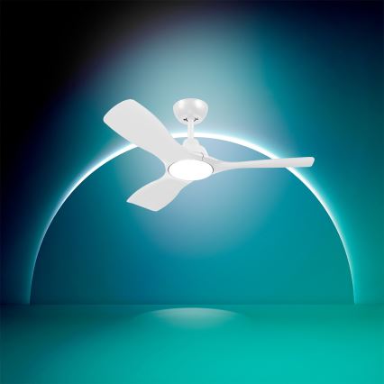 Philips – reguliuojamas LED lubų ventiliatorius OLAS LED/24W/230V, Ø 106 cm, baltas + nuotolinis valdymas