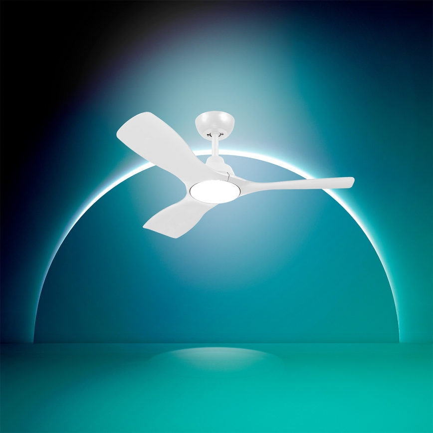 Philips – reguliuojamas LED lubų ventiliatorius OLAS LED/24W/230V, Ø 106 cm, baltas + nuotolinis valdymas
