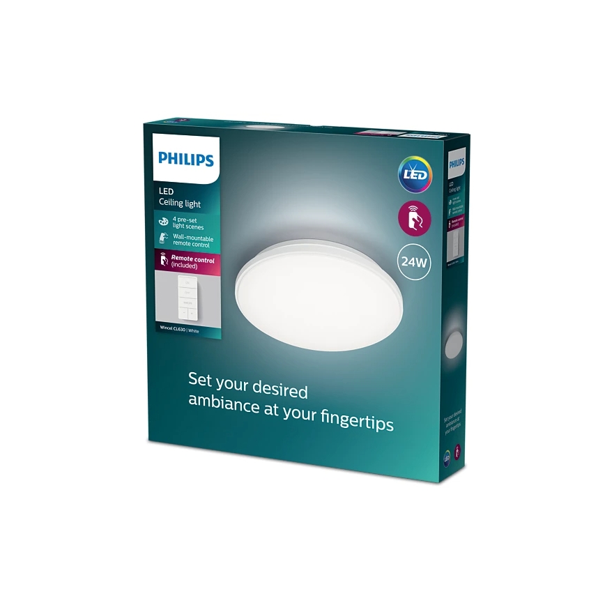 Philips - LED reguliuojamas lubinis šviestuvas LED/24W/230V 2700-6500K + nuotolinio valdymo pultas