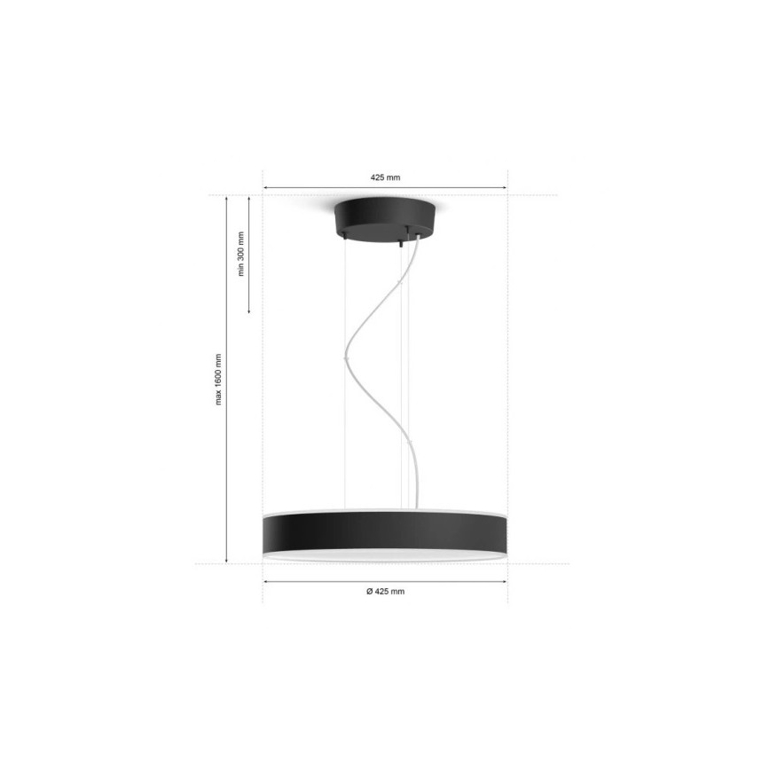 Philips - LED Reguliuojamas pakabinamas sietynas Hue LED/33,5W/230V 2200-6500K juoda + nuotolinio valdymo pultas