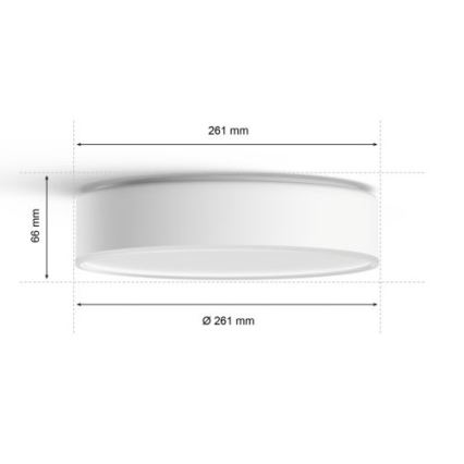 Philips - LED Pritemdomas lubinis šviestuvas Hue LED/9,6W/230V 2200–6500K diametras 261 mm balta + nuotolinio valdymo pultas