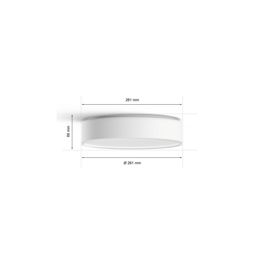 Philips - LED Pritemdomas lubinis šviestuvas Hue LED/9,6W/230V 2200–6500K diametras 261 mm balta + nuotolinio valdymo pultas