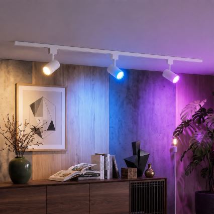 Philips - LED RGBW dimeriuojamas taškinis šviestuvas bėgelio sistemoje EASYLINK HUE 3xGU10/4,7W/230V 2200-6500K 1m balta