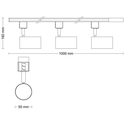 Philips - LED RGBW dimeriuojamas taškinis šviestuvas bėgelio sistemoje EASYLINK HUE 3xGU10/4,7W/230V 2200-6500K 1m balta