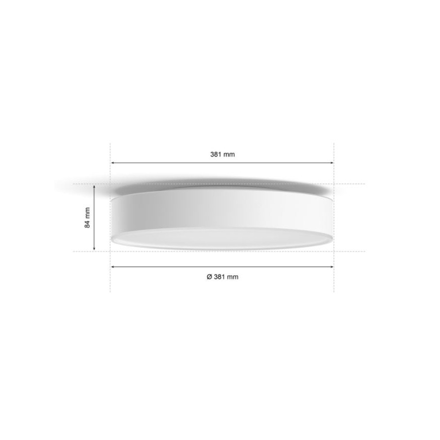 Philips - LED Reguliuojamas vonios šviestuvas Hue DEVERE LED/19,2W/230V IP44 d. 381 mm 2200-6500K + valdymo pultas