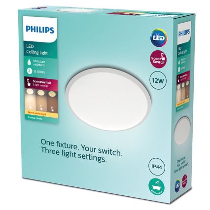 Philips - LED Reguliuojamas lubinis vonios šviestuvas SCENE SWITCH LED/12W/230V IP44