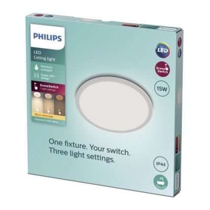 Philips - LED Reguliuojamas vonios lubinis šviestuvas SCENE SWITCH LED/15W/230V IP44 2700K