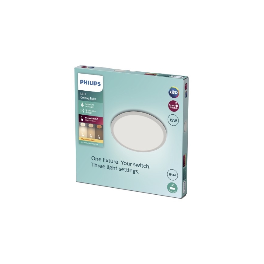 Philips - LED Reguliuojamas vonios lubinis šviestuvas SCENE SWITCH LED/15W/230V IP44 2700K
