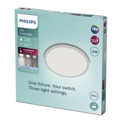 Philips - LED Reguliuojamas vonios lubinis šviestuvas SCENE SWITCH LED/15W/230V IP44 4000K