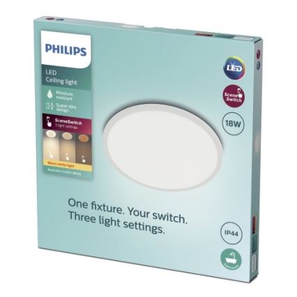 Philips - LED Reguliuojamas vonios lubinis šviestuvas SCENE SWITCH LED/18W/230V IP44 2700K