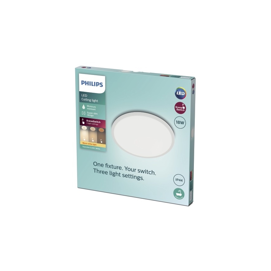 Philips - LED Reguliuojamas vonios lubinis šviestuvas SCENE SWITCH LED/18W/230V IP44 2700K