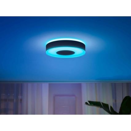 Philips - LED RGB dimeriuojamas lubinis šviestuvas Hue INFUSE LED/52,5W/230V 2000-6500K skersmuo 425 mm juodas