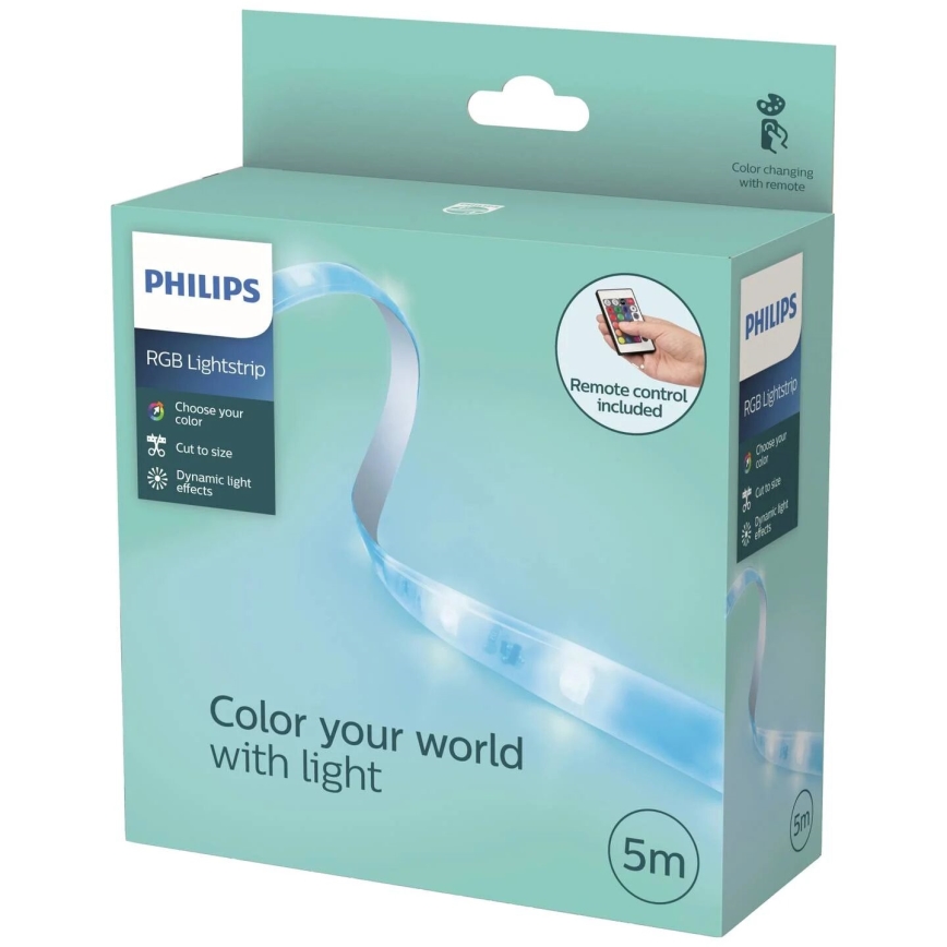 Philips - LED RGBW dimeriuojama juosta 5m LED/12W/230V + nuotolinis valdymas