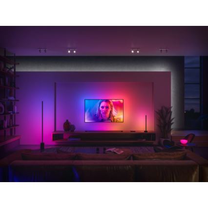 Philips – LED RGB Reguliuojama stalinė lempa Hue SIGNE LED/12W/230V 2000-6500K juoda