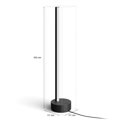 Philips – LED RGB Reguliuojama stalinė lempa Hue SIGNE LED/12W/230V 2000-6500K juoda