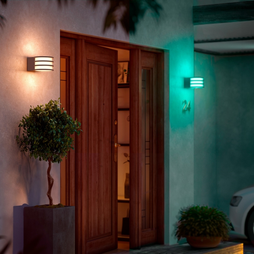 Philips - LED RGB dimeriuojamas lauko sieninis šviestuvas Hue LUCCA 1xE27/8,1W/230V 1000-20000K IP44