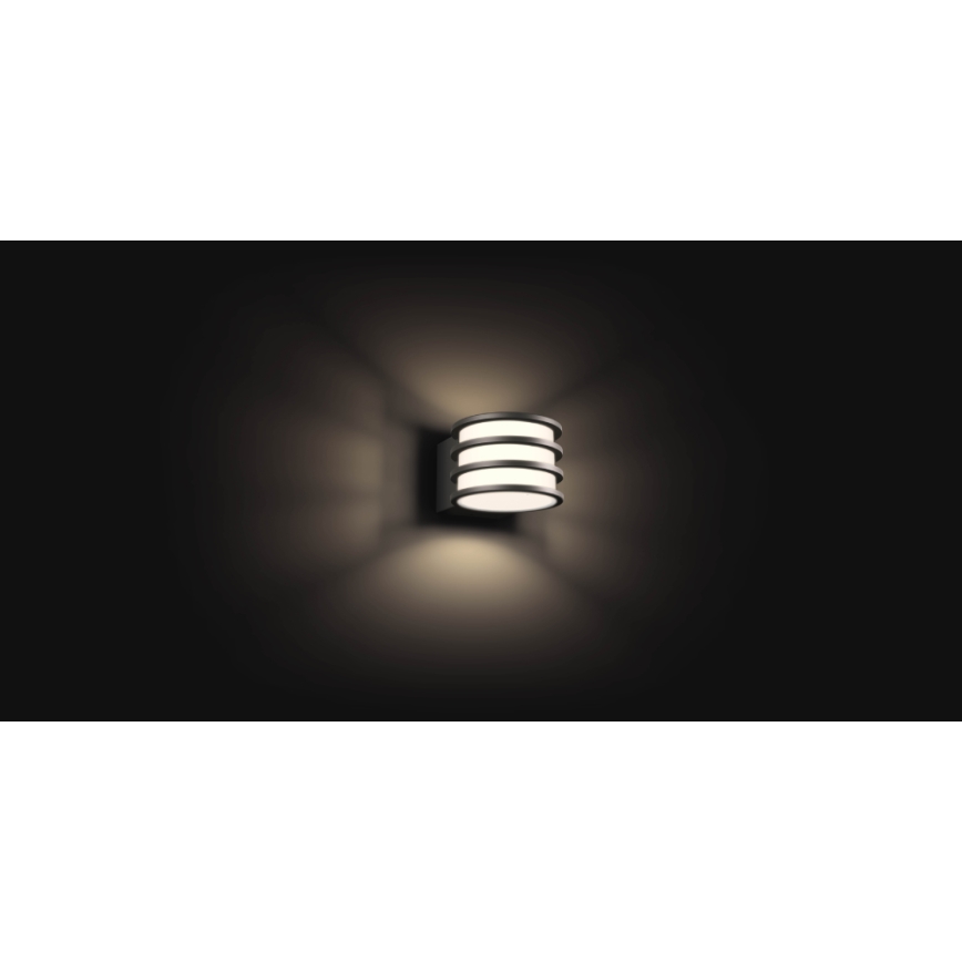 Philips - LED RGB dimeriuojamas lauko sieninis šviestuvas Hue LUCCA 1xE27/8,1W/230V 1000-20000K IP44