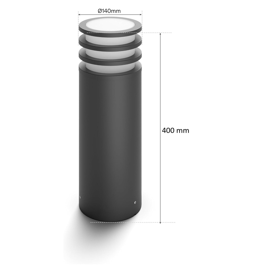 Philips - LED RGB dimeriuojamas lauko šviestuvas Hue LUCCA 1xE27/8,1W/230V 40 cm 1000-20000K IP44