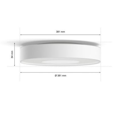 Philips -LED RGB Reguliuojamas lubinis šviestuvas Hue INFUSE LED/33,5W/230V 2000-6500K d. 381 mm baltas