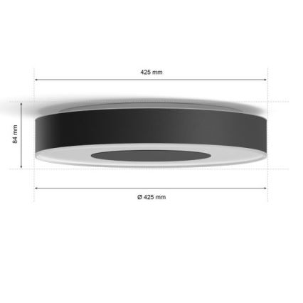 Philips - LED RGB Reguliuojamas lubinis šviestuvas Hue INFUSE LED/52,5W/230V 2000-6500K d. 425 mm juodas