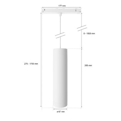 Philips - LED RGB Reguliuojamas pakabinamas sietynas bėgių sistemai Hue PERIFO LED RGB/5,2W/24V 2000-6500K