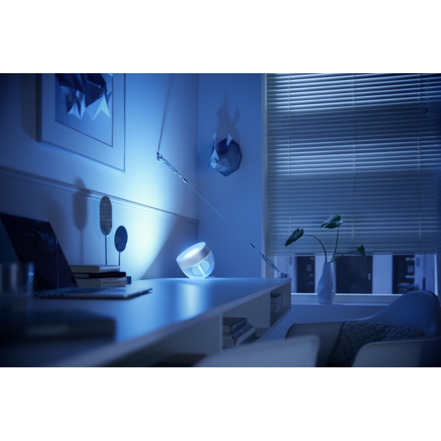 Philips – LED RGB Stalinė lempa Hue IRIS LED/10W/230V sidabrinė