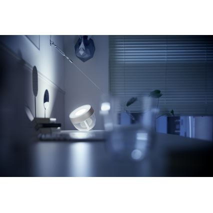 Philips – LED RGB Stalinė lempa Hue IRIS LED/10W/230V sidabrinė