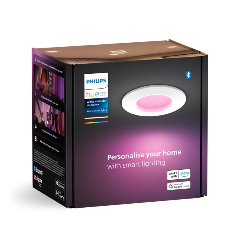 Philips - LED RGBW Pritemdomas įleidžiamas lubinis vonios šviestuvas Hue SLIM LED/8,3W/230V 2000-6500K IP44 balta