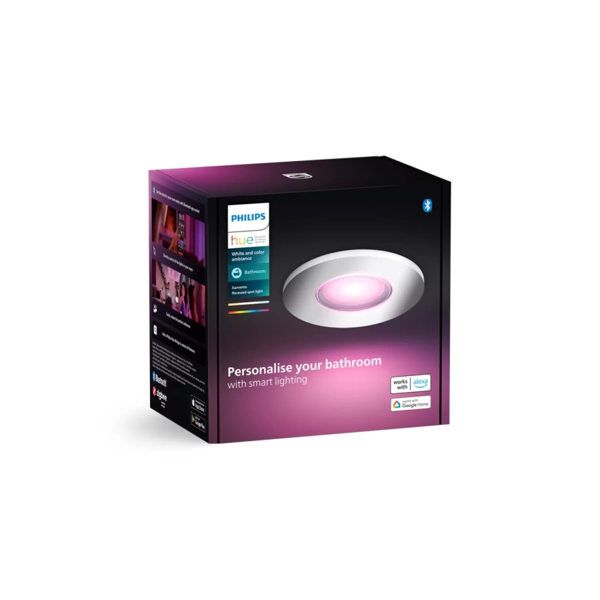 Philips - LED RGBW Pritemdomas įleidžiamas lubinis vonios šviestuvas Hue XAMENTO 1xGU10/4,2W/230V 2000-6500K IP44