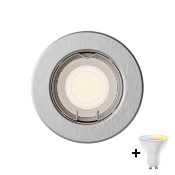 Philips - LED RGBW dimeriuojamas įleidžiamas lubų šviestuvas PERIDOT 1xGU10/6,5W/230V 2700-6500K sidabrinis
