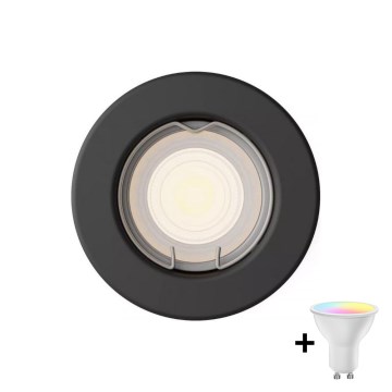 Philips - LED RGBW dimeriuojamas įleidžiamas šviestuvas PERIDOT 1xGU10/6,5W/230V 2700-6500K juodas