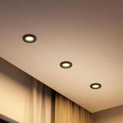 Philips - LED RGBW dimeriuojamas įleidžiamas šviestuvas PERIDOT 1xGU10/6,5W/230V 2700-6500K juodas