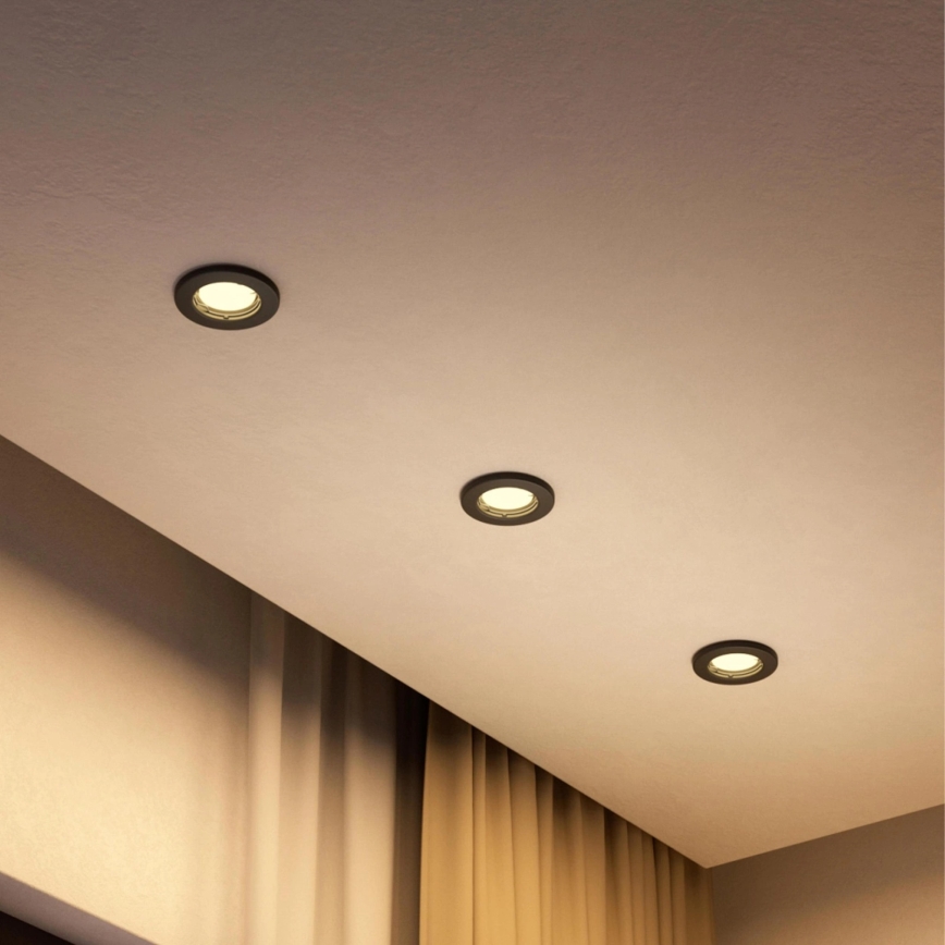 Philips - LED RGBW dimeriuojamas įleidžiamas šviestuvas PERIDOT 1xGU10/6,5W/230V 2700-6500K juodas