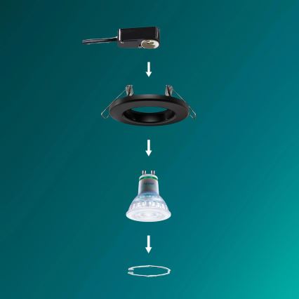 Philips - LED RGBW dimeriuojamas įleidžiamas šviestuvas PERIDOT 1xGU10/6,5W/230V 2700-6500K juodas