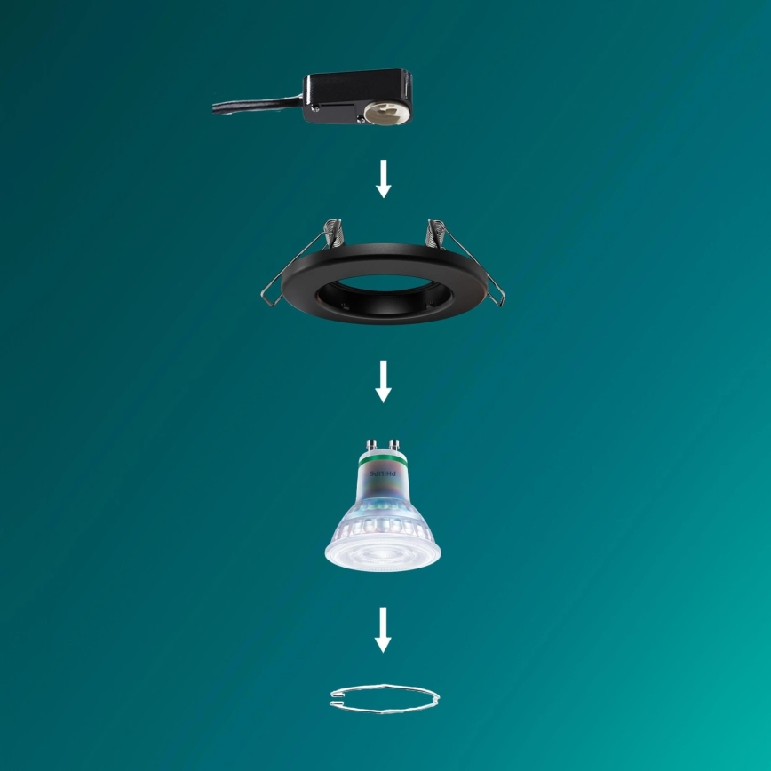 Philips - LED RGBW dimeriuojamas įleidžiamas šviestuvas PERIDOT 1xGU10/6,5W/230V 2700-6500K juodas