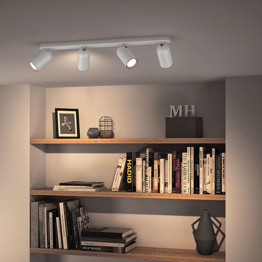 Philips - LED RGBW dimeriuojamas taškinis šviestuvas PONGEE 4xGU10/4,8W/230V 3000K baltas + nuotolinis pultas