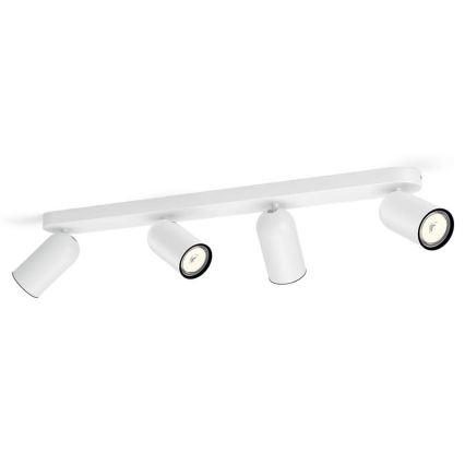 Philips - LED RGBW dimeriuojamas taškinis šviestuvas PONGEE 4xGU10/4,8W/230V 3000K baltas + nuotolinis pultas