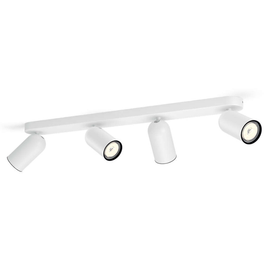 Philips - LED RGBW dimeriuojamas taškinis šviestuvas PONGEE 4xGU10/4,8W/230V 3000K baltas + nuotolinis pultas