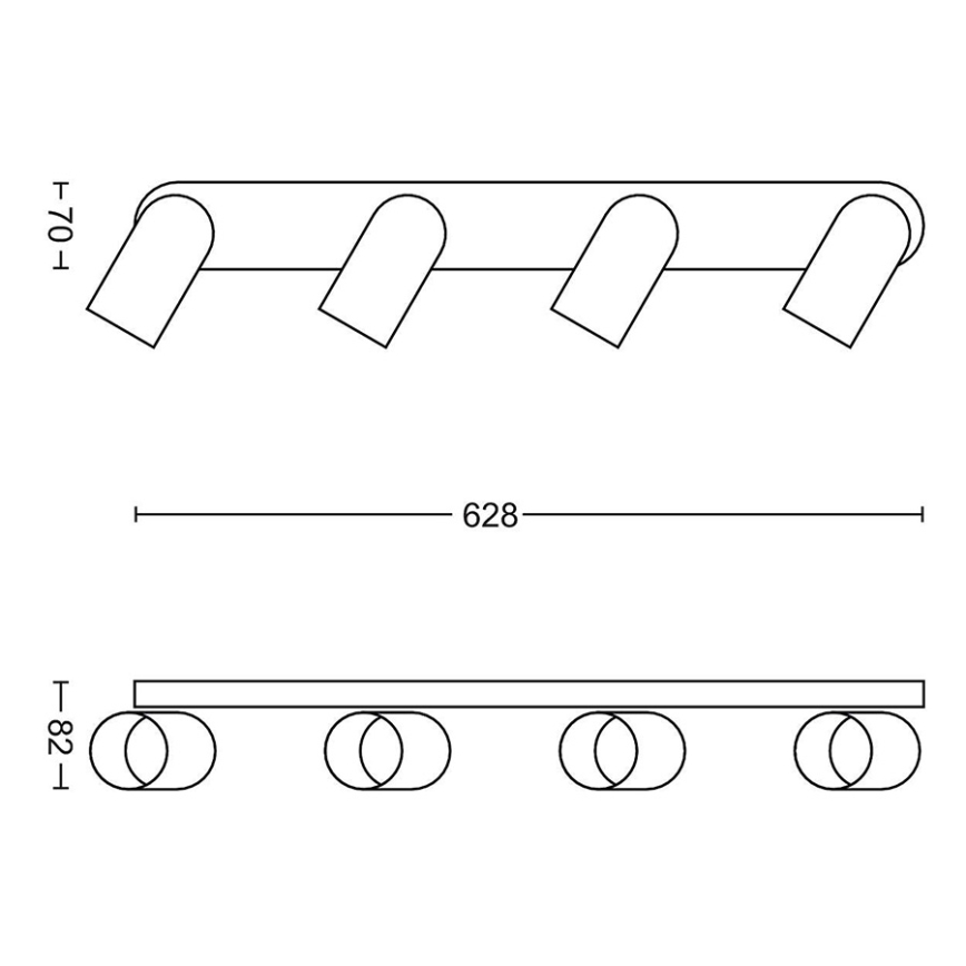 Philips - LED RGBW dimeriuojamas taškinis šviestuvas PONGEE 4xGU10/4,9W/230V 2700-6500K juodas