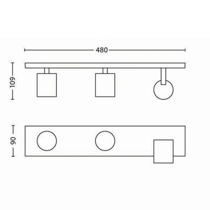 Philips - LED RGBW dimeriuojamas taškinis šviestuvas RUNNER 3xGU10/6,5W/230V 2700-6500K baltas