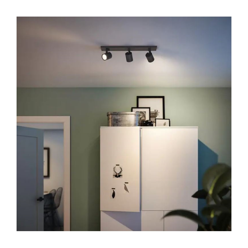Philips - LED RGBW reguliuojamas taškinis šviestuvas RUNNER 3xGU10/6,5W/230V 2700-6500K juoda