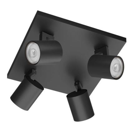 Philips - LED RGBW dimeriuojamas taškinis šviestuvas RUNNER 4xGU10/6,5W/230V 2700-6500K juodas