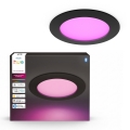 Philips - LED RGBW dimeriuojamas vonios įleidžiamas šviestuvas Hue SLIM LED/12W/230V 1000-20000K juodas IP44