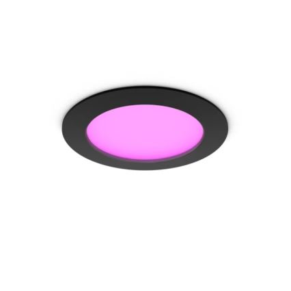 Philips - LED RGBW dimeriuojamas vonios įleidžiamas šviestuvas Hue SLIM LED/12W/230V 1000-20000K juodas IP44
