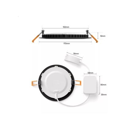 Philips - LED RGBW dimeriuojamas vonios įleidžiamas šviestuvas Hue SLIM LED/12W/230V 1000-20000K juodas IP44