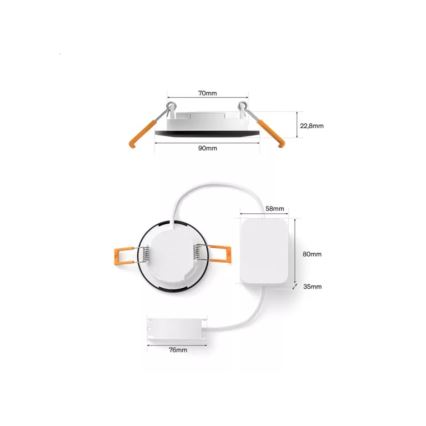Philips - LED RGBW dimeriuojamas vonios kambario įleidžiamas šviestuvas Hue SLIM LED/8,3W/230V 1000-20000K juodas P44